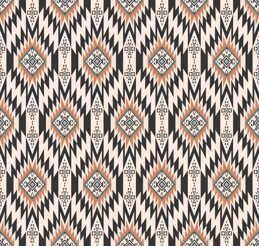 etnische tribal traditionele geometrische ruit vierkante zig zag vorm naadloze patroon bruin crème kleur achtergrond. gebruik voor stof, textiel, interieurdecoratie-elementen, stoffering, verpakking. vector