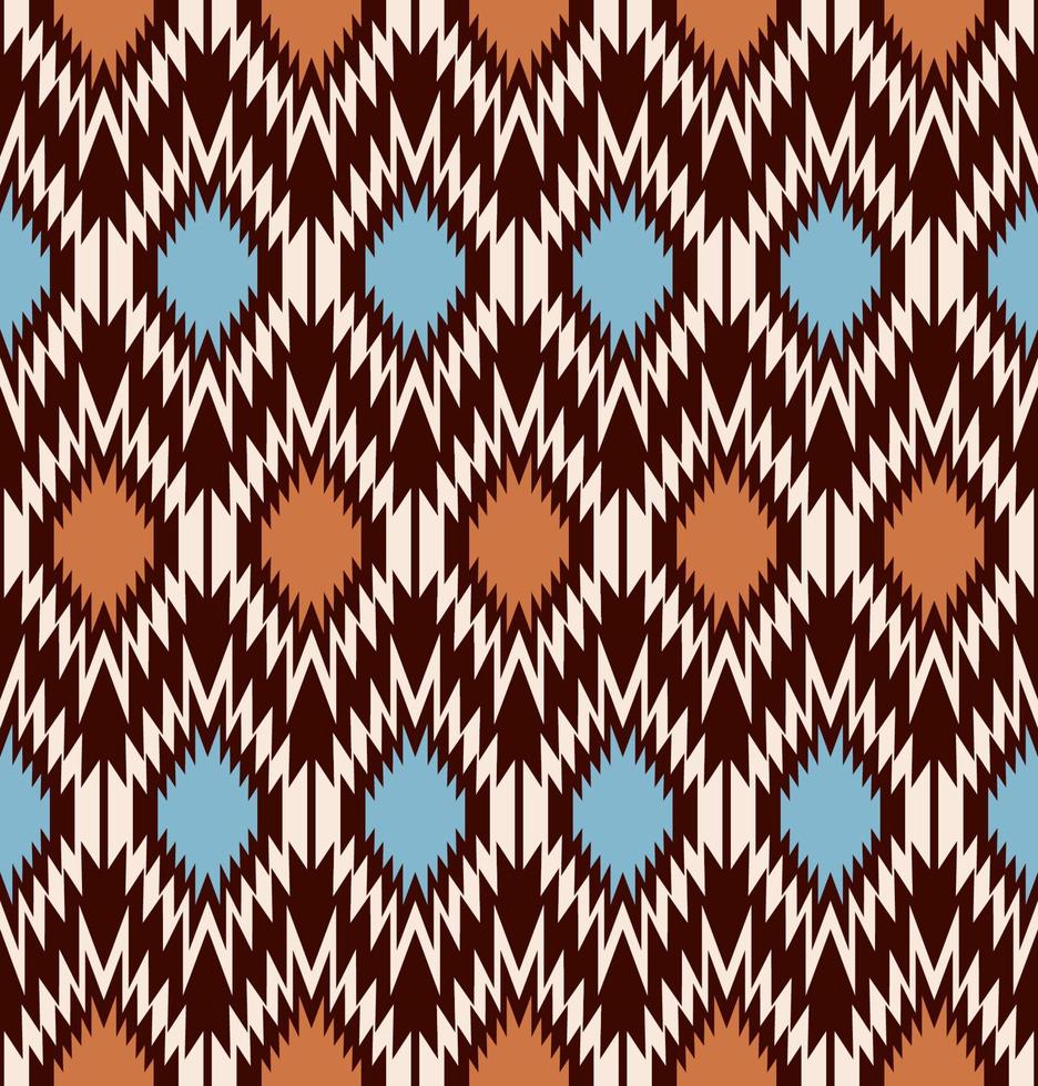 etnische tribal geometrische zig zag vorm naadloze patroon op bruine kleur achtergrond. Marokko kleur ontwerp. gebruik voor stof, textiel, interieurdecoratie-elementen, stoffering, verpakking. vector