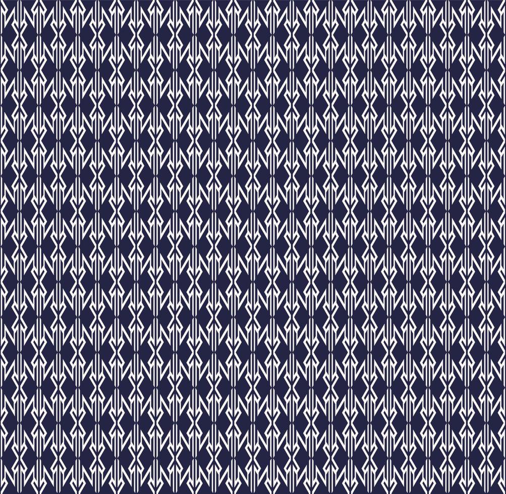 geometrische kleine lijn en verticale pijl vorm naadloze patroon traditionele blauwe kleur achtergrond. gebruik voor stof, textiel, interieurdecoratie-elementen, verpakking. vector