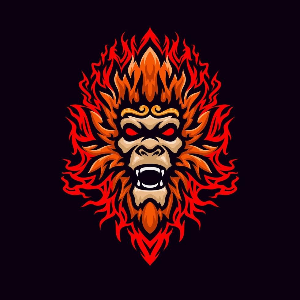 wukong esport gaming mascotte logo sjabloon vector