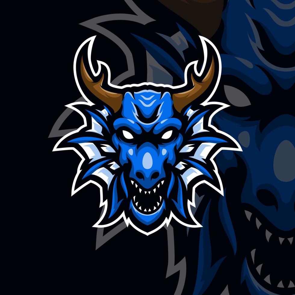 draak esport gaming mascotte logo sjabloon vector