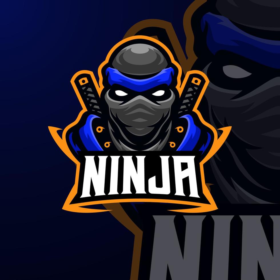 ninja masscot logo esport premium vector