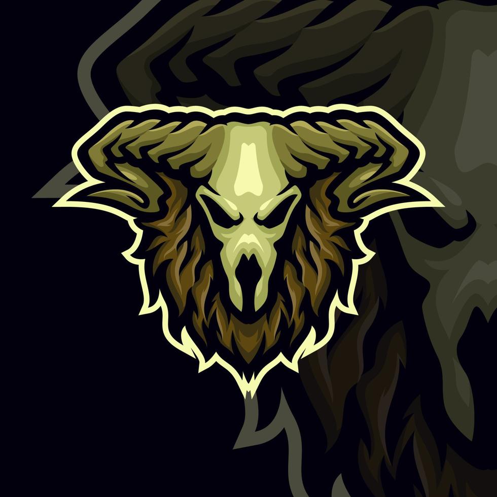 monster schedel esport gaming mascotte logo sjabloon vector