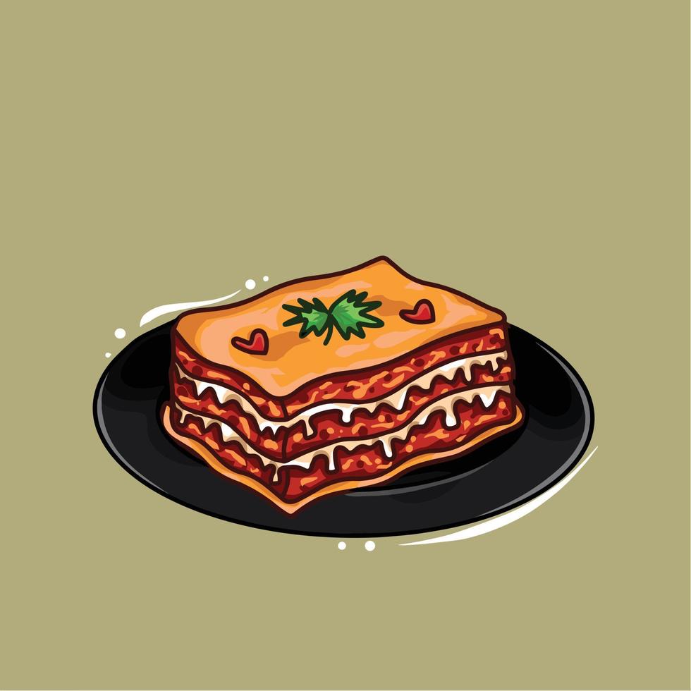 illustratie van lasagne vector