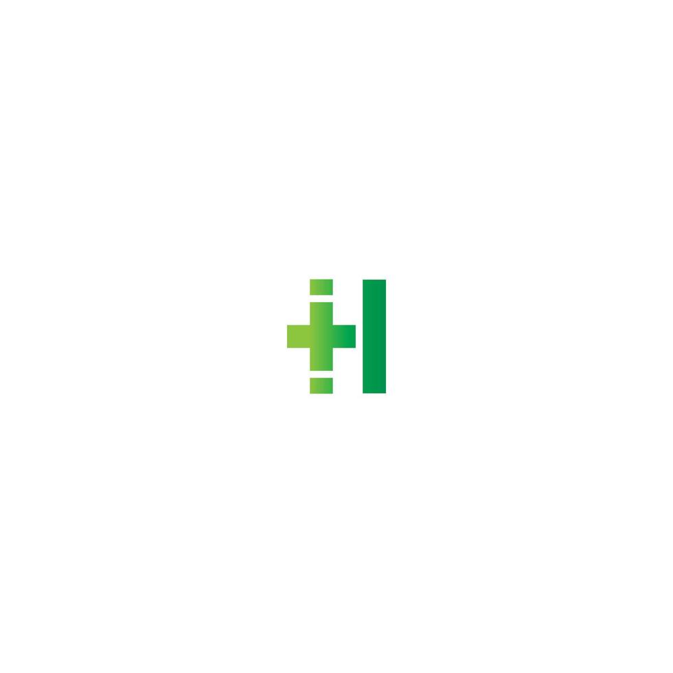 kruis h letter logo, medische kruis letter vector
