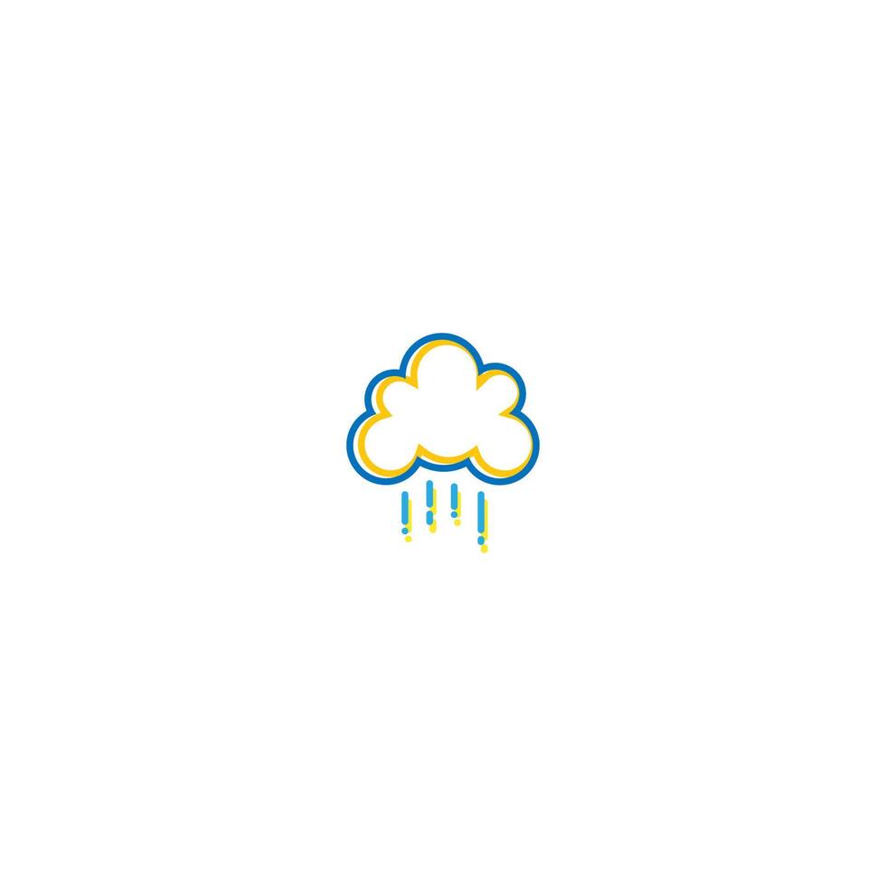 regenachtig wolk logo pictogram concept vector