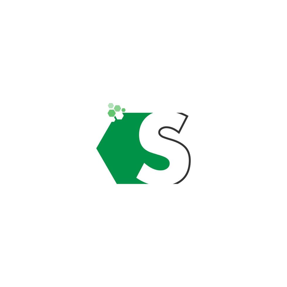 letter s op zeshoek pictogram ontwerp vector