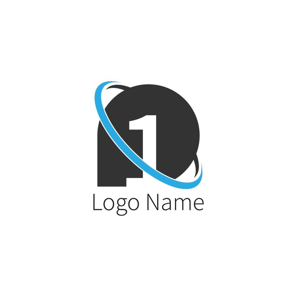 nummer 1 cirkel pictogram logo, ontwerp nummer pictogram cirkel concept vector