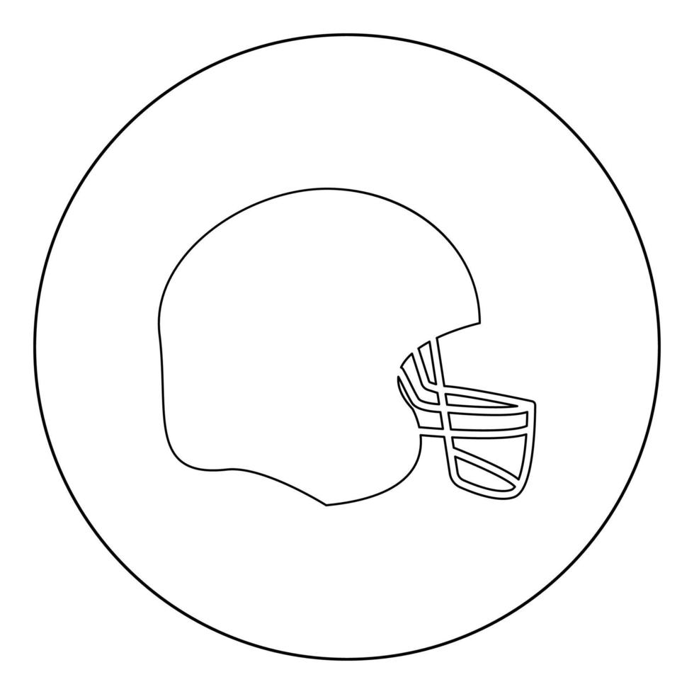 Amerikaans voetbal helm pictogram zwarte kleur in cirkel vector