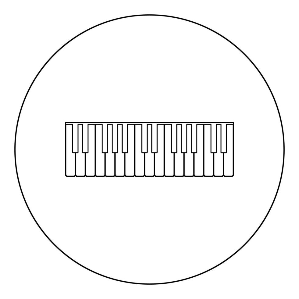 pianotoetsen pictogram zwarte kleur in cirkel vector