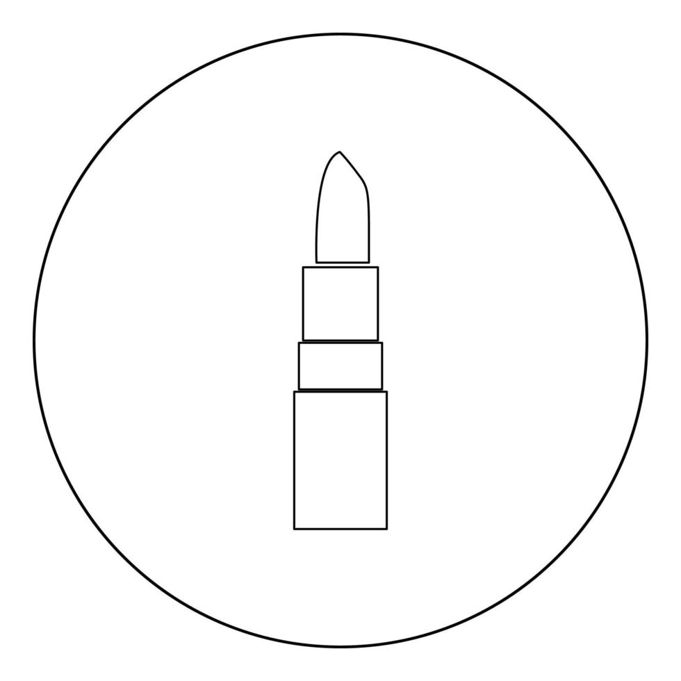 lippenstift pictogram zwarte kleur in cirkel vector