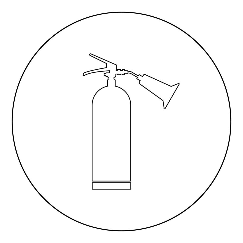 brandblusser pictogram zwarte kleur in cirkel vector