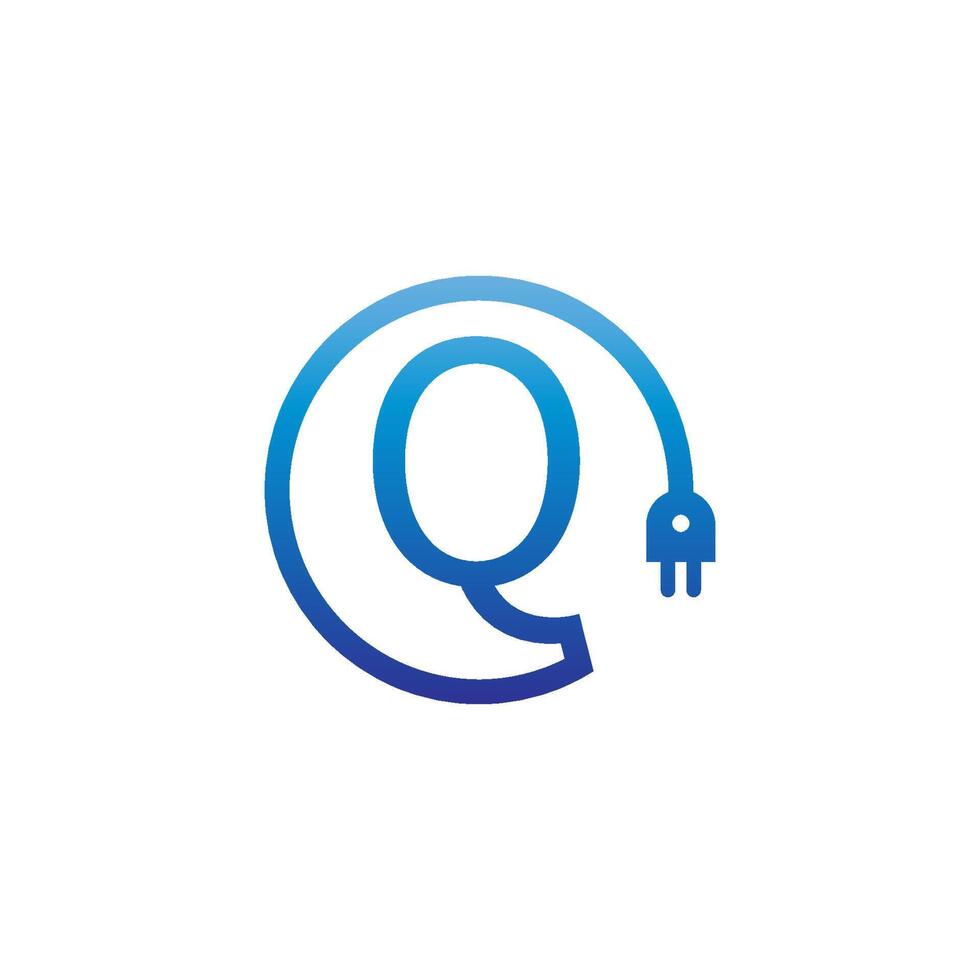 stroomkabel vormen letter q logo vector