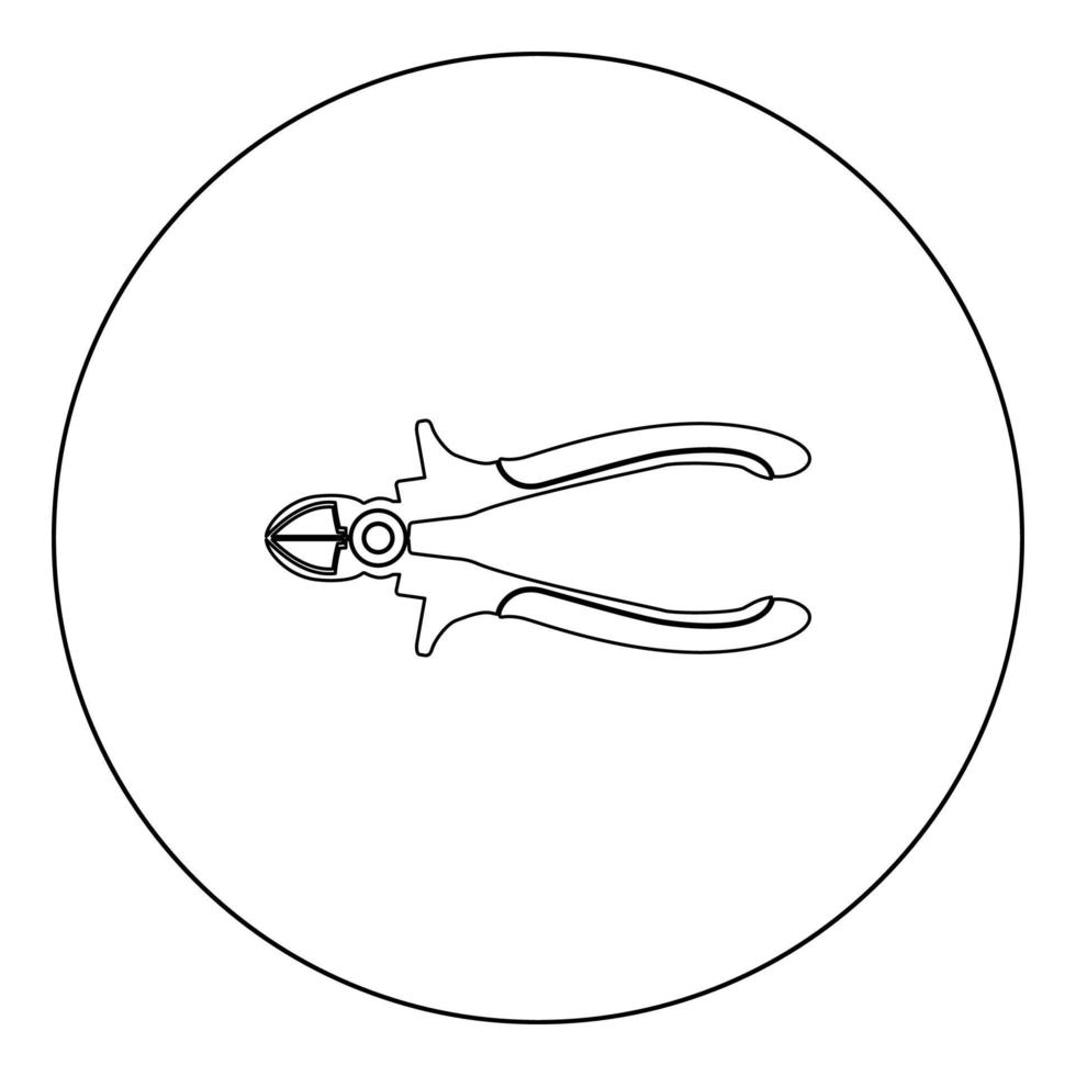 snijder zwart pictogram in cirkel vectorillustratie geïsoleerd. vector