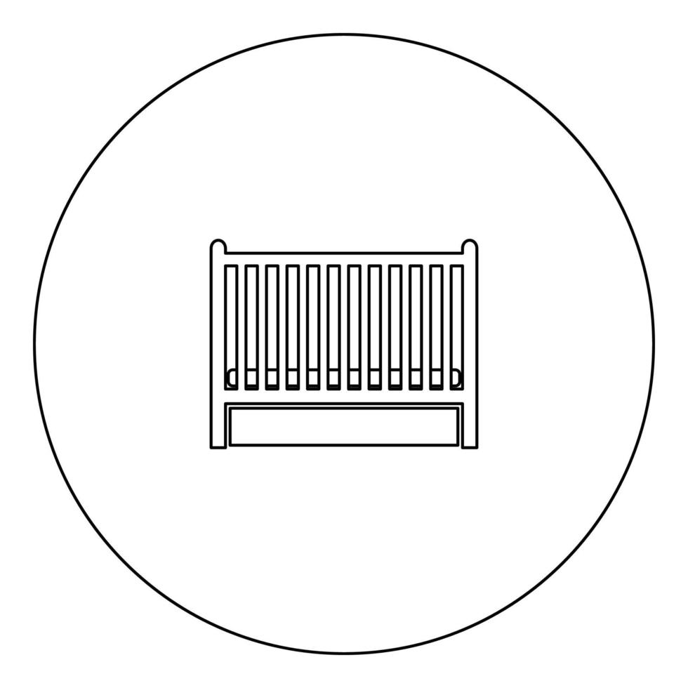 babybed pictogram zwarte kleur in cirkel vector