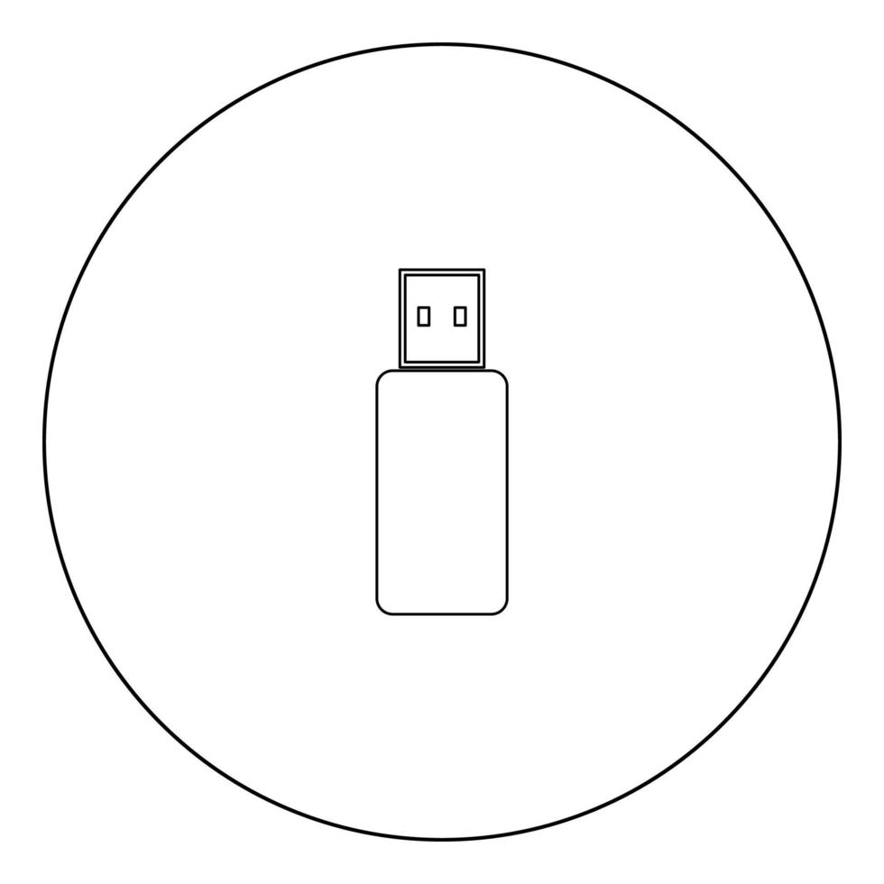 flash drive pictogram zwarte kleur in cirkel vector