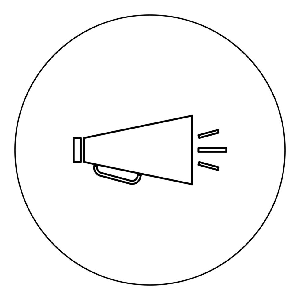 retro luidspreker pictogram zwarte kleur in cirkel vectorillustratie geïsoleerd vector