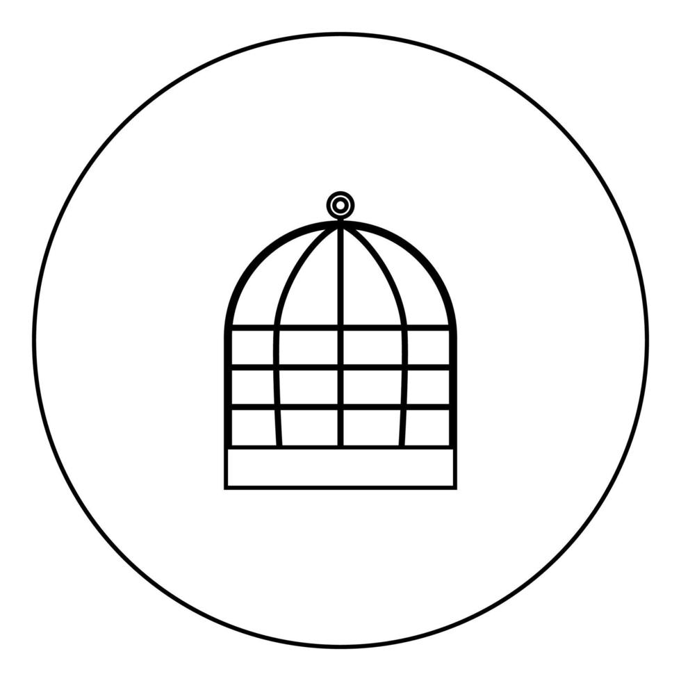 ijzeren kooi pictogram zwarte kleur in cirkel vector