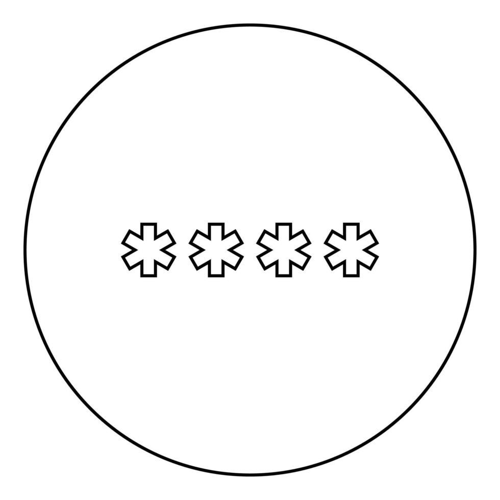 symbool voer wachtwoord in zwarte kleur in cirkel vector