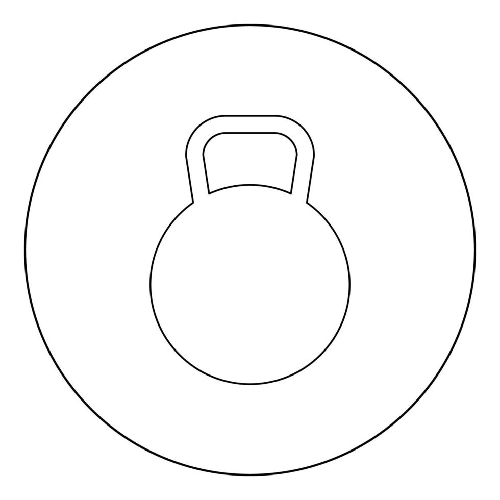kettlebell pictogram zwarte kleur in cirkel of rond vector