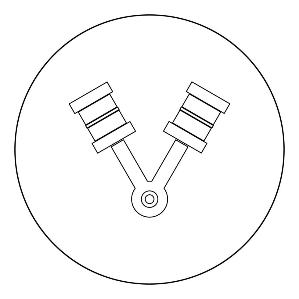 zuigers pictogram zwarte kleur in cirkel of rond vector