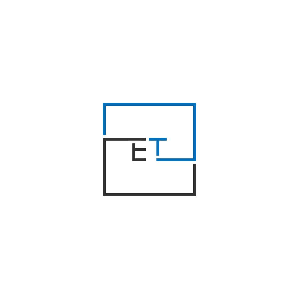 et logo brieven ontwerpconcept in zwarte en blauwe kleuren vector