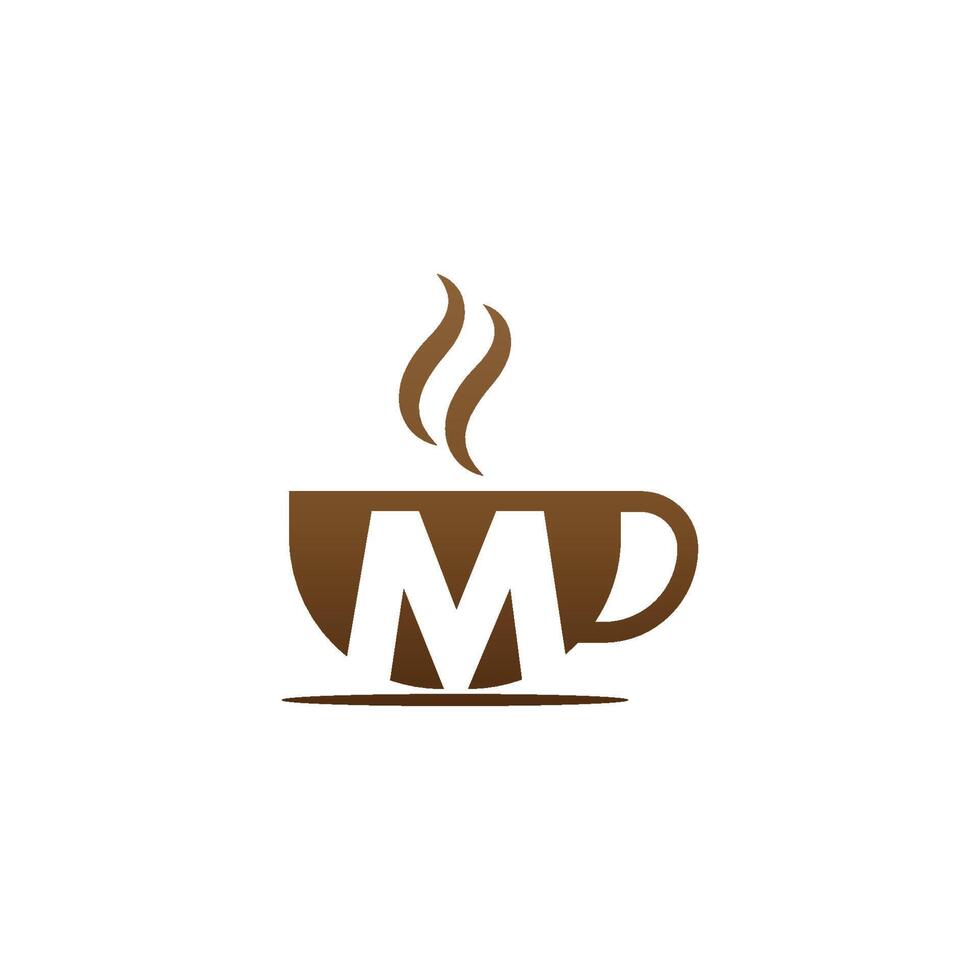 koffiekopje pictogram ontwerp letter m logo vector