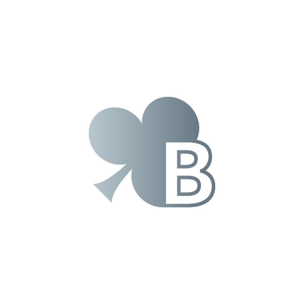 letter b-logo gecombineerd met klaverpictogramontwerp vector