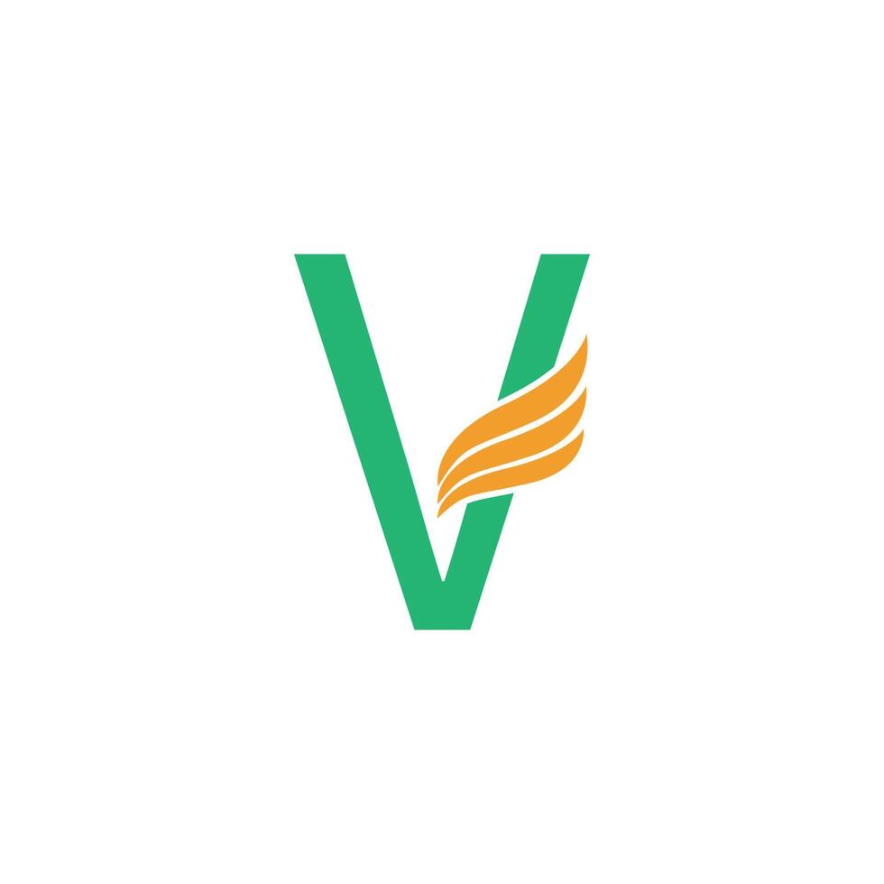 letter v-logo met vleugelpictogram ontwerpconcept vector