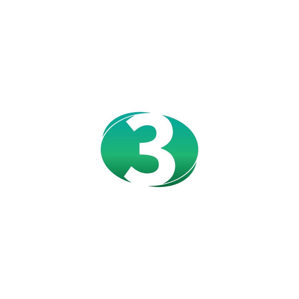 nummer 3 pictogram logo creatief ontwerp vector