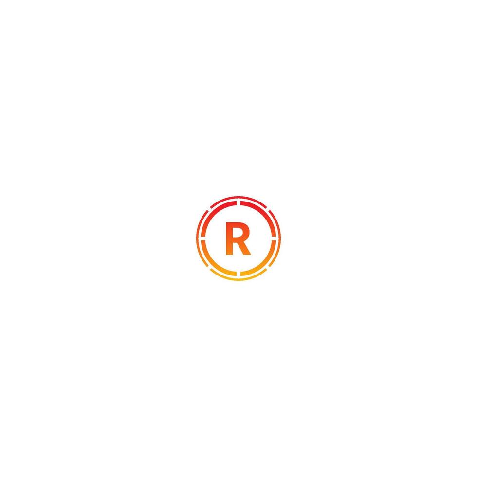 cirkel r logo brief ontwerpconcept in gradiëntkleuren vector