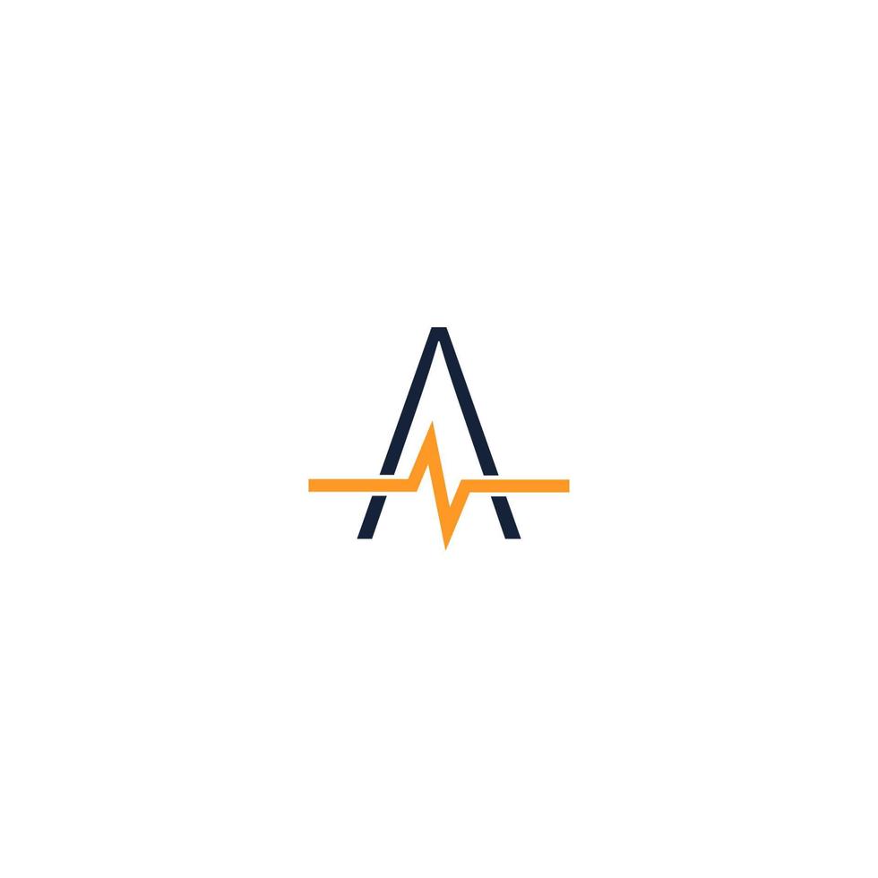 letter a icon-logo gecombineerd met pulse-pictogramontwerp vector