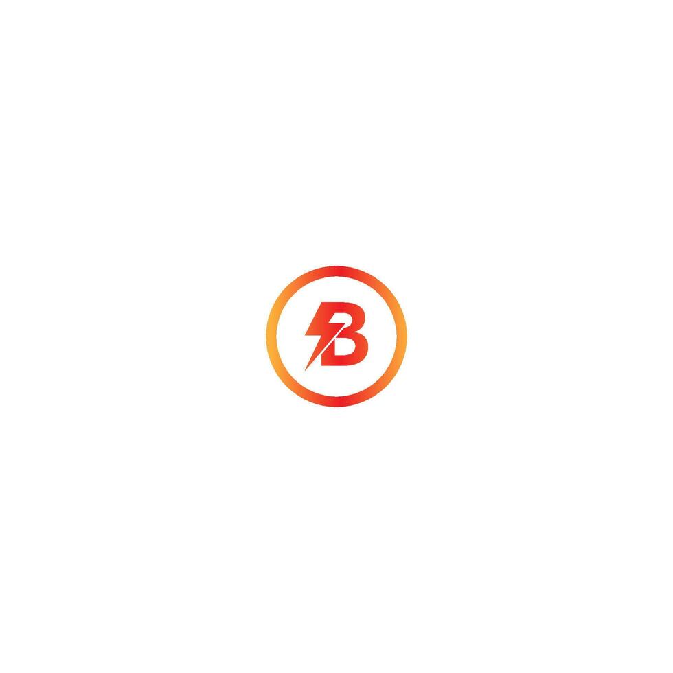 bliksem letter b logo kleurverloop vector