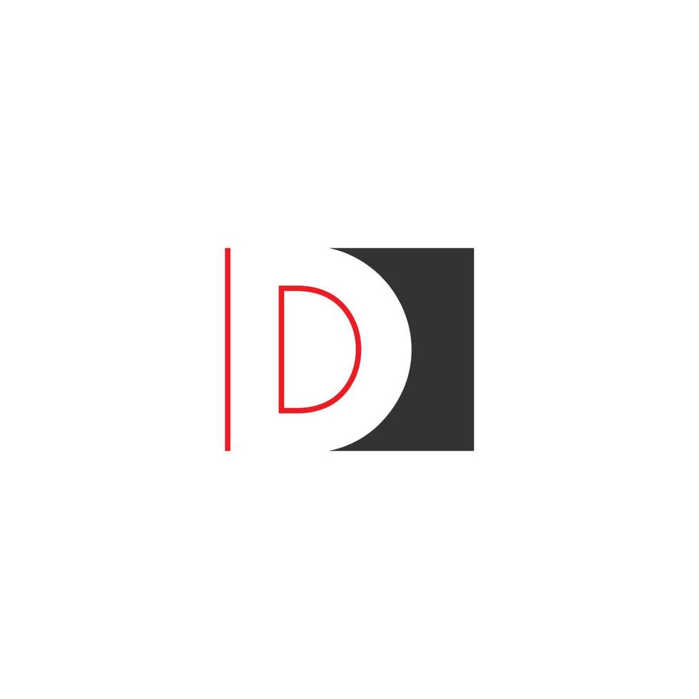 letter d op vierkant ontwerp vector