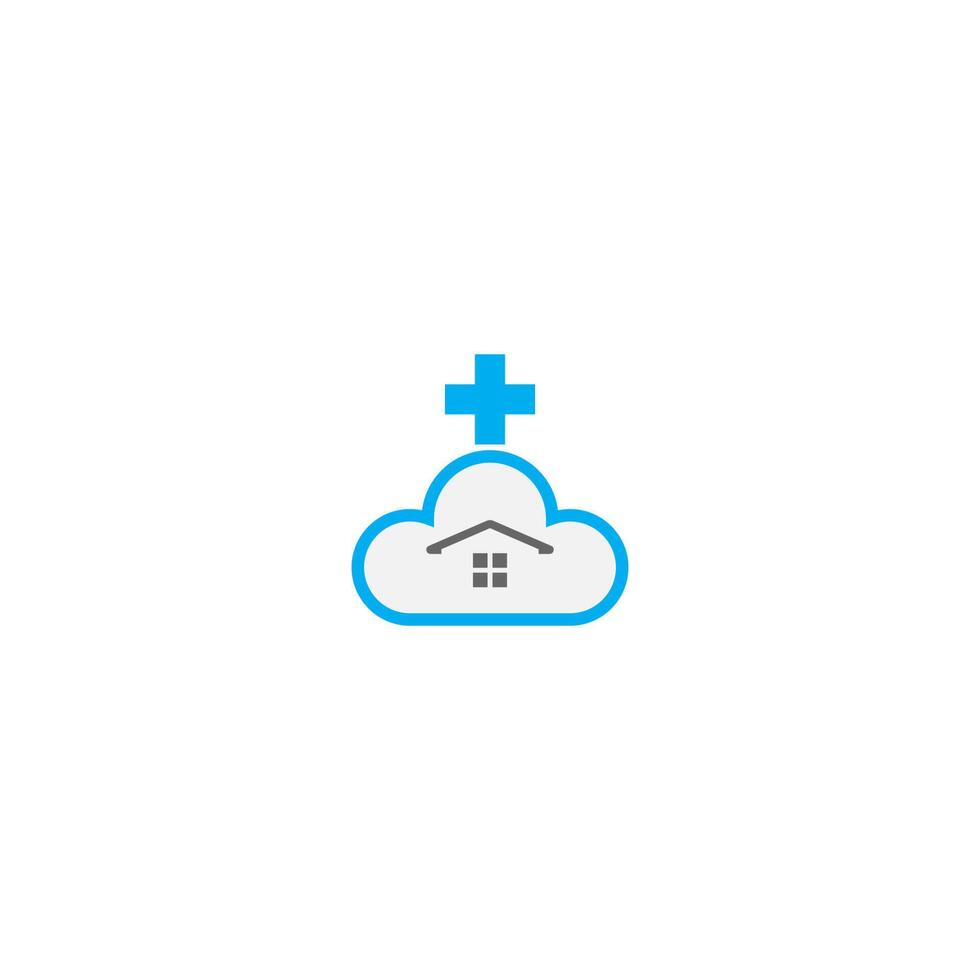 cloud thuiszorg concept logo icon vector