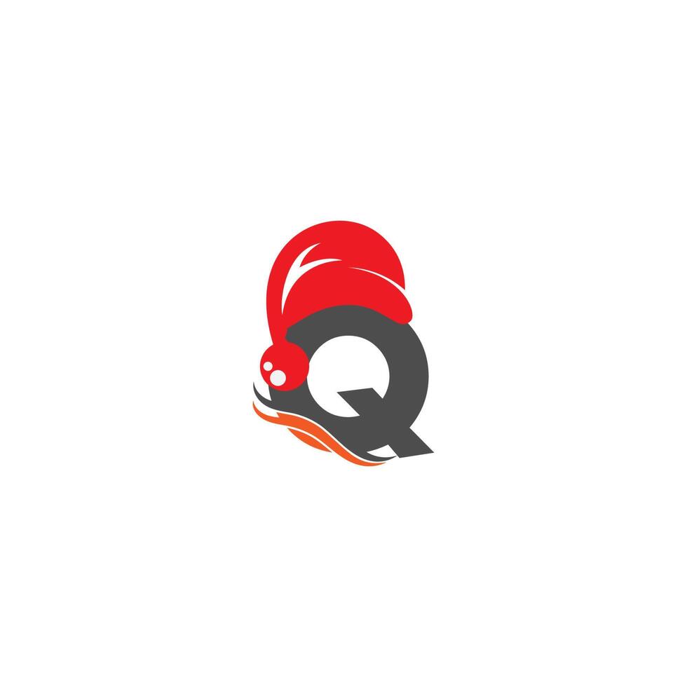 letter q kerstmuts conceptontwerp vector