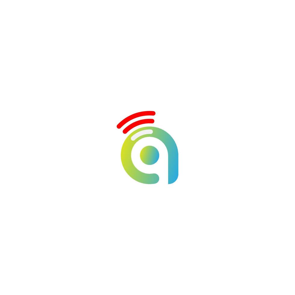letter a draadloos internet logo vector