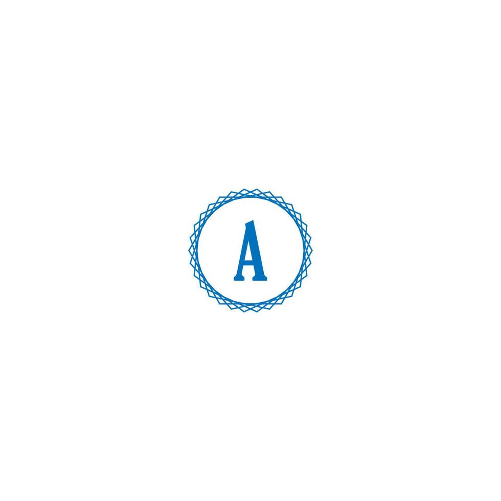 letter een logo in blauw kleurontwerp vector