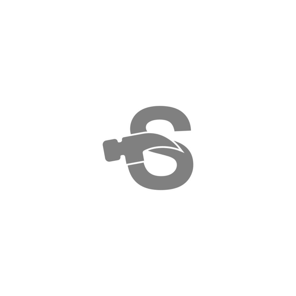 letter s en hamer combinatie pictogram logo ontwerp vector