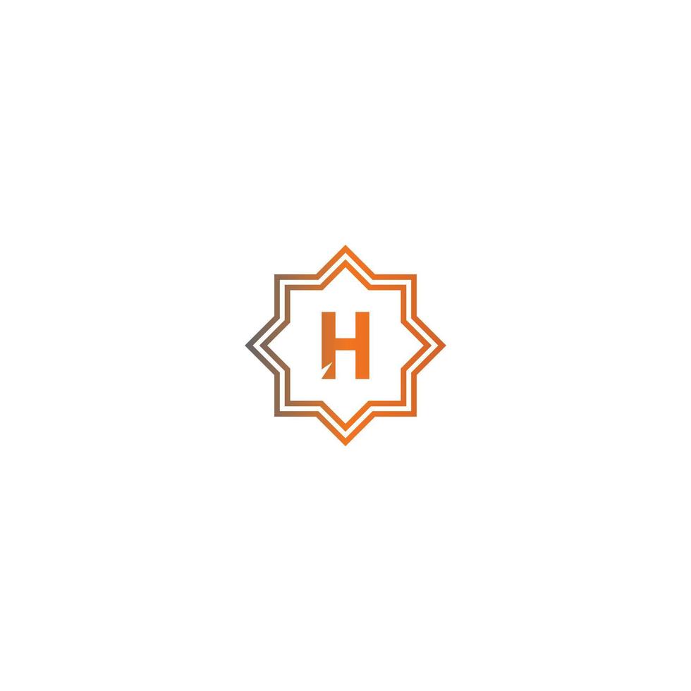 vierkante h logo letters ontwerp vector