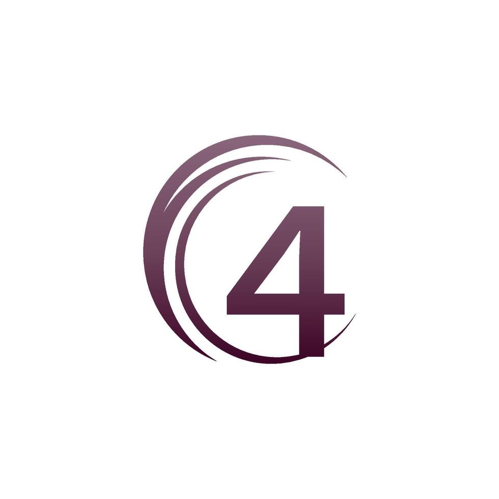 golf cirkel nummer 4 logo pictogram ontwerp vector