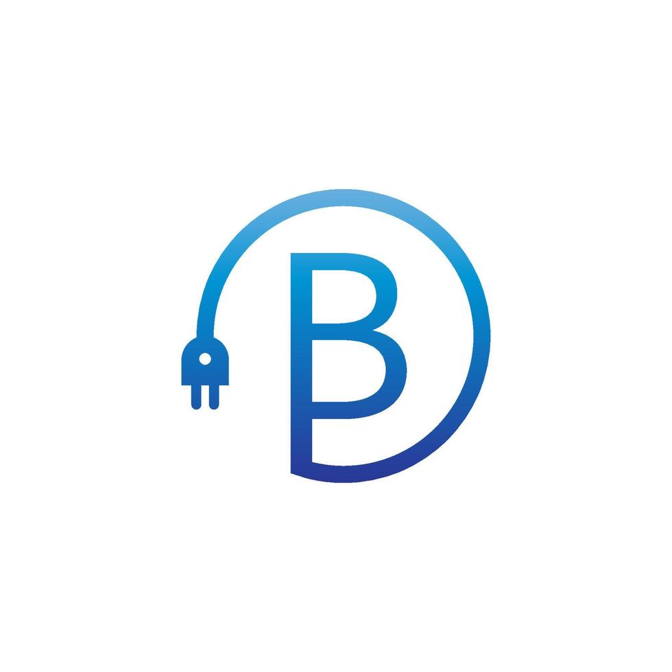 stroomkabel die letter b-logo vormt vector