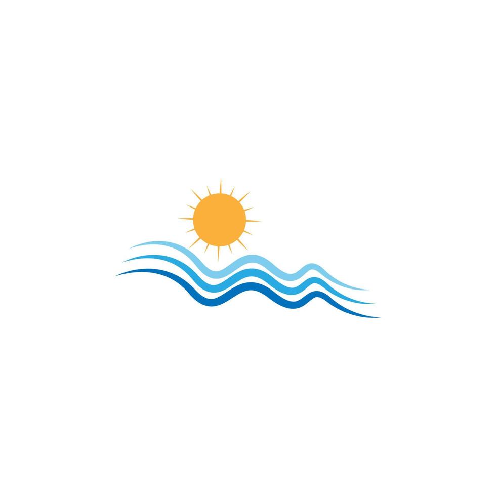 golf en zon logo pictogram ontwerp vector