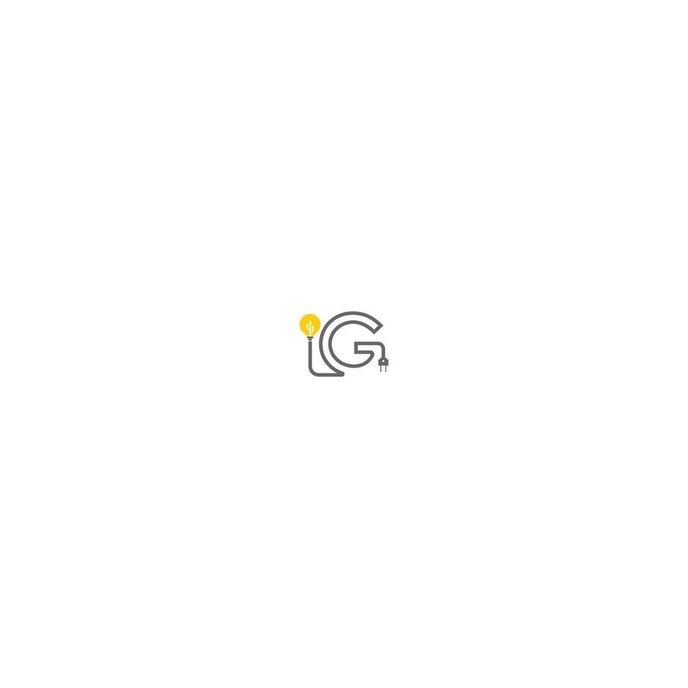 letter g en lamp, bollogo vector