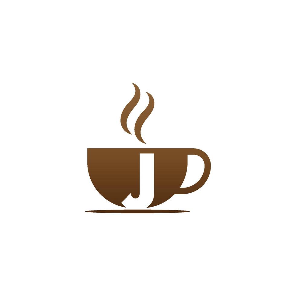 koffiekopje pictogram ontwerp letter j logo vector