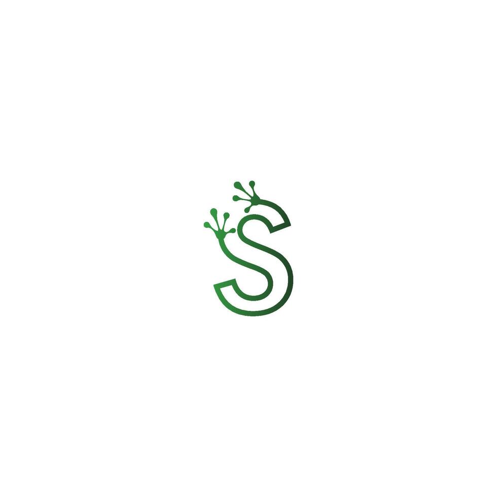 letter s logo ontwerp kikker voetafdrukken concept vector