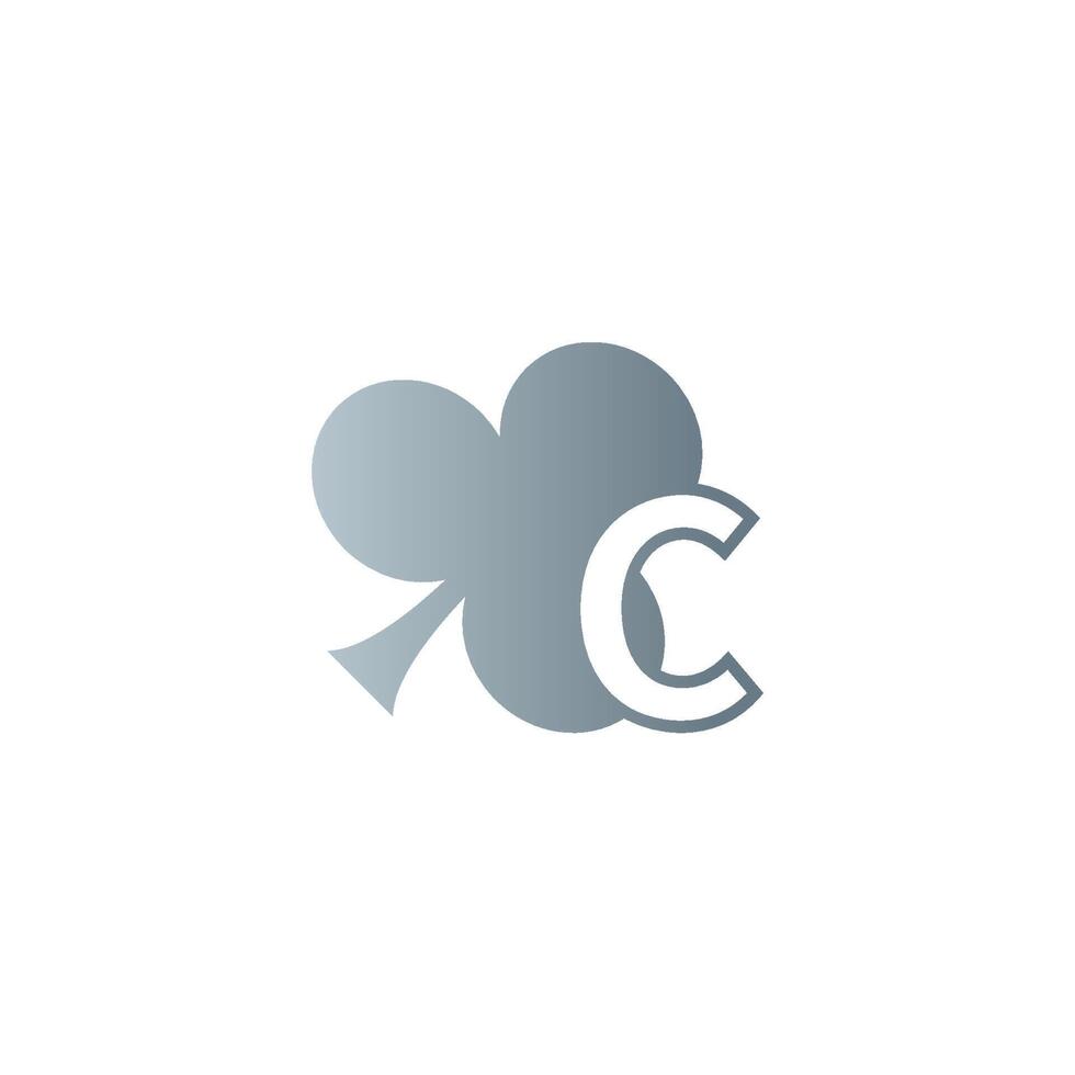 letter c-logo gecombineerd met klaverpictogramontwerp vector