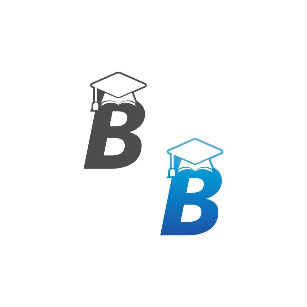 letter b afstuderen pet conceptontwerp vector