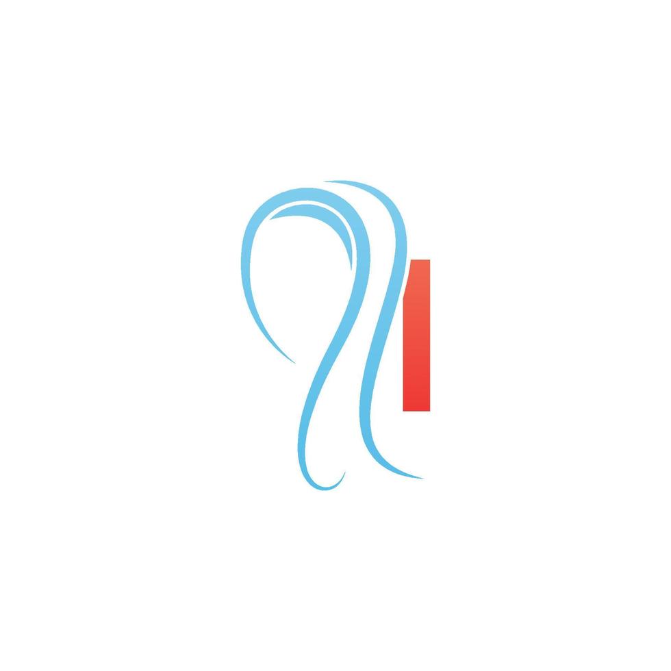 letter i pictogram-logo gecombineerd met hijab-pictogramontwerp vector