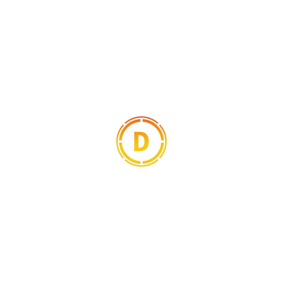 cirkel d logo brief ontwerpconcept in gradiëntkleuren vector